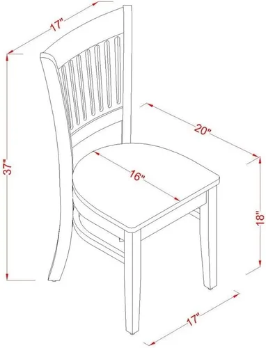 Vista 13 de East West Furniture AMVA5-LWH-W - Juego de mesa y sillas de cocina de 5 piezas, incluye una mesa de comedor redonda con pedestal y 4 sillas