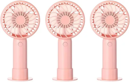 Vista 34 de Tujoe Mini ventilador de mano potente de 3 velocidades, ventilador personal pequeño portátil recargable con base USB para mujeres, maquillaje