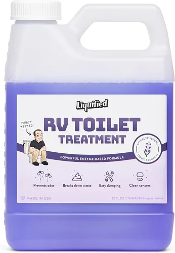 Vista 20 de Liquified RV Toilet Treatment - Digestor para tanque de retención de aguas negras, eliminador de olores, aroma lavanda, Matts RV Reviews, 16 onzas