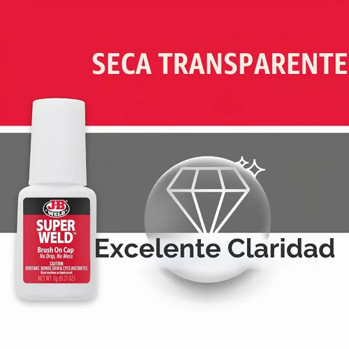 Vista 8 de J-B Weld 33106 SuperWeld - Pegamento transparente - 0.2 oz. (El embalaje puede variar)