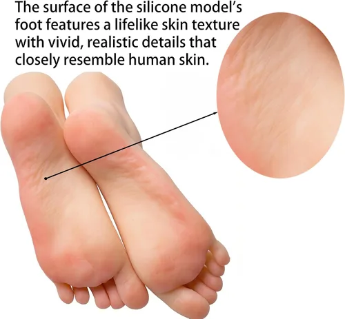 Vista 2 de SZLYTYUN Un par de modelos de pies femeninos de silicona realistas de tamaño real, pies de silicona para mostrar zapatos, joyas, sandalias