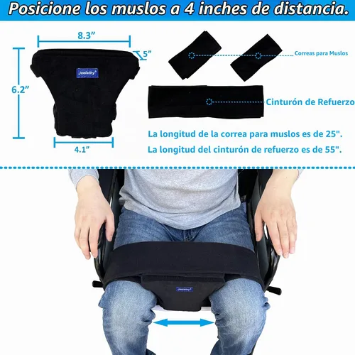 Vista 2 de Almohada Separadora de Rodillas Cuña de Abducción de Cadera - Bloque de Espuma Contorneada con Correas Antideslizantes para Cirugía de Reemplazo