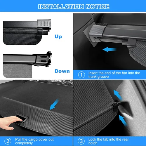 Vista 6 de AUXKO - Cubierta de carga retráctil para Lincoln MKX 2018-2016, cubierta de equipaje de maletero con protección de sombra para Lincoln Nautilus