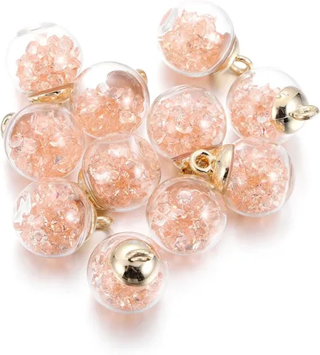 Vista 18 de 10 unids/lote de 0.630 in transparente bola de cristal encantos estrella lentejuelas colgantes para DIY pendientes collar joyería fabricación