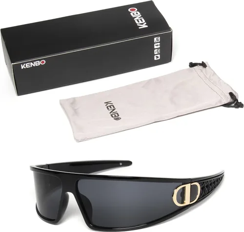 Vista 7 de KENBO Y2K Sunglasses Wrap Around Futuristic Sunglasses for Women Men Fashion Sport Shades Sun Glasses UV400