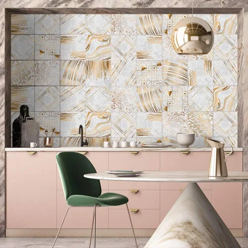Vista 22 de Alwayspon 10 calcomanías de transferencia de azulejos de vinilo con efecto mármol, 6 x 6 pulgadas, calcomanías autoadhesivas para decoración de baño