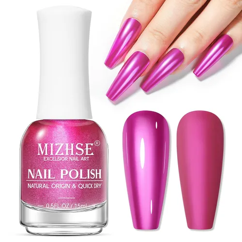 Vista 18 de MIZHSE Translucent Shimmering Nail Polish, Quick Dry Clear Glitter White brillo claro