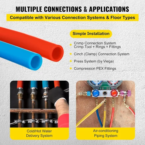 Vista 7 de OrangeA Tubo de PEX de 1/2 pulgada Tubo de agua potable 100/300/1000 pies Bobina de tubo PEX-B Tuberías con Barrera sin oxígeno para fontanería