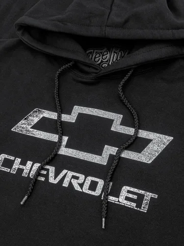 Vista 2 de Tee Luv Sudadera con capucha para hombre con logotipo de Chevrolet desvanecido, sudadera con capucha con licencia Chevy