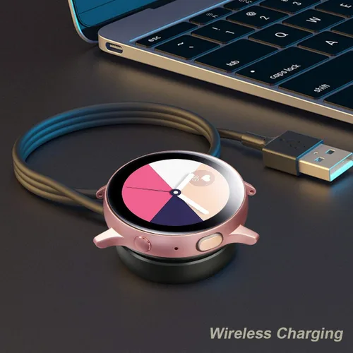 Vista 5 de Compatible con Samsung Galaxy Watch 6/6 Classic/5/5 Pro/4/4 Classic/3/Active 2/Active, 1 paquete de cable de carga inalámbrica USB de repuesto