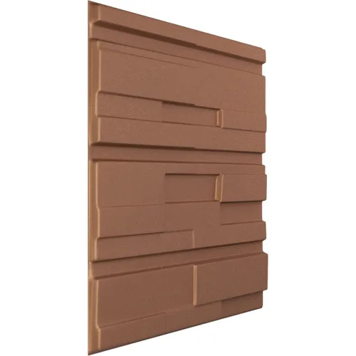 Vista 2 de Ekena Millwork 19 5/8 pulgadas de ancho x 19 5/8 pulgadas de alto, ladrillo desplazado EnduraWall decorativo 3D, cobre envejecido