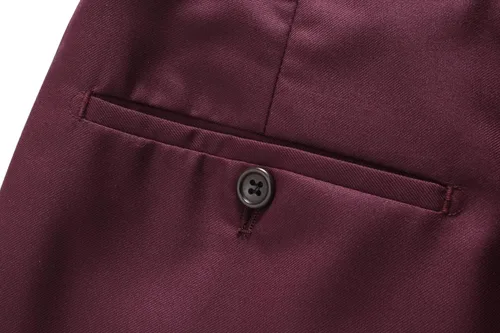 Vista 7 de MOGU Traje ajustado de 2 piezas para hombre, para baile de graduación, negocios, boda, baile (chaqueta de traje + pantalones)