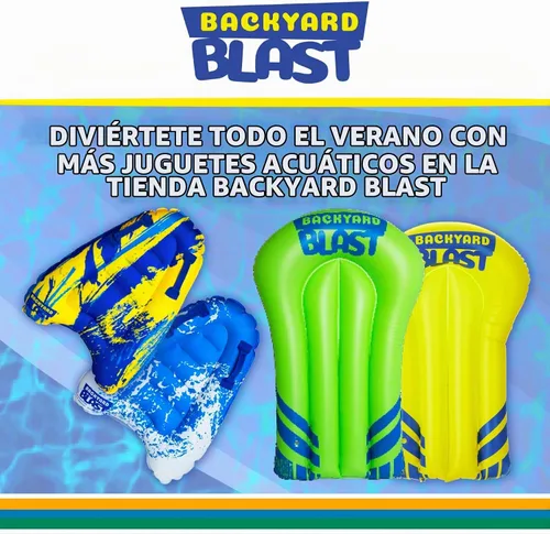 Vista 6 de BACKYARD BLAST Jinete de lujo con material de tela para juntas, tablero inflable para carrocería, 30.7 x 19.6 x 5.5 pulgadas Azul