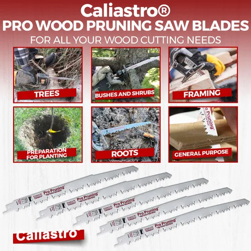 Vista 5 de Hojas de sierra de poda de madera de 9 pulgadas para sierras recíprocas/Sawzall - Paquete de 5 Caliastro