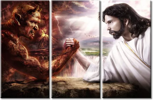 Vista 8 de TUMOVO Decoración de pared de iglesia cristiana de 3 paneles, imágenes de la resurrección de Jesús para sala de estar, dormitorio, cocina