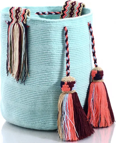 Vista 2 de Wayuu Classic Boho Collection - Bolso de mano tejido de ganchillo para playa