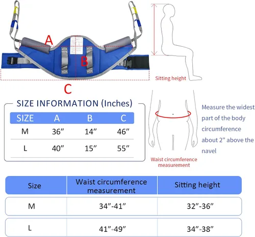 Vista 2 de EZ Assistive Asistencia para sentarse a ponerse de pie y soporte acolchado con soporte para la espalda, la honda de elevación del paciente funciona