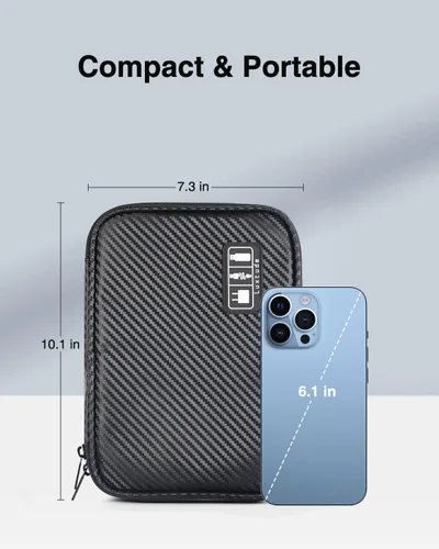 Vista 7 de Estuche rígido para electrónica y bolsa organizadora de cables blandos