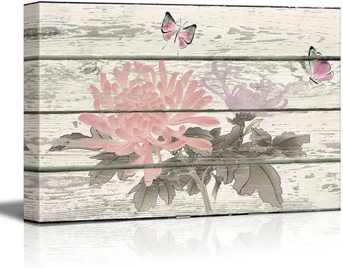 Vista 45 de wall26 - Obra de arte con estampado de madera de ciervo en bosque de abedules - Lienzo rústico para pared, arte para el hogar - 16 x 24 pulgadas