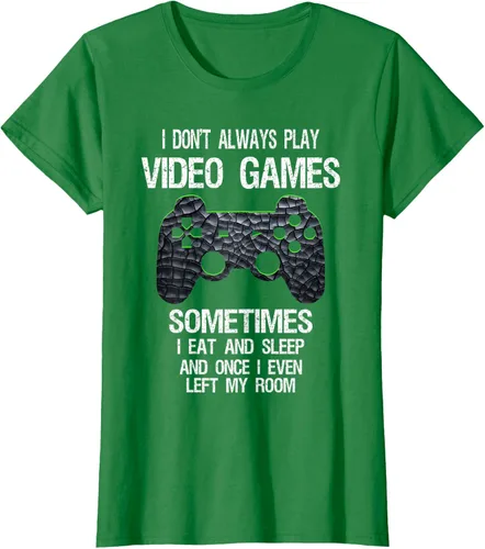 Vista 46 de Funny Gamer Video Games - Camiseta para niños y adolescentes, ajuste clásico, color negro, mezcla de algodón, Negro