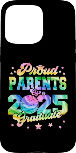 Vista 28 de iPhone 16 Parents of a 2025 Graduate Tie Dye Graduation VolleyBall Case
