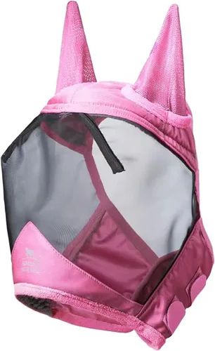 Vista 49 de Harrison Howard Máscara de mosca de caballo luminosa profesional estándar con orejas protección UV para caballo, azul y plateado, pequeño poni Azul