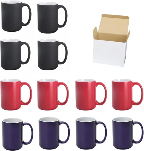 Vista 19 de Taza de café de cerámica por sublimación de 15 onzas, 12 colores surtidos, caja de 24 colores variados (12 Assorted colors)