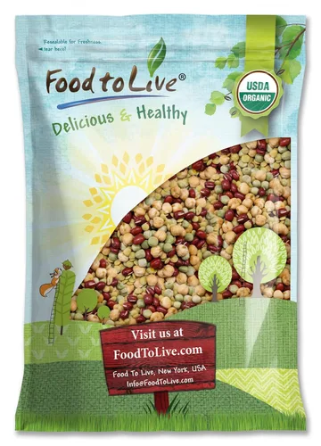 Vista 9 de Food to Live Mezcla orgánica crujiente de granos germinantes, 8 onzas sin OMG, Kosher, no irradiados, veganos, crudos, secos, a granel, guisantes
