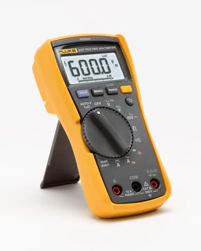 Vista 3 de Fluke 117 Multímetro digital, detección de voltaje CA sin contacto, mide resistencia/continuidad/frecuencia/capacitancia/mínimo máximo promedio
