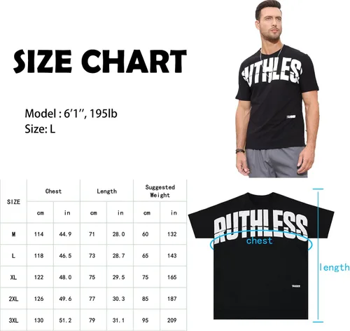 Vista 5 de Camiseta de entrenamiento de ajuste holgado para hombre, camiseta de algodón ligera, casual, cuello redondo, estampada