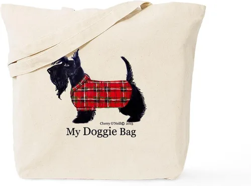 Vista 9 de CafePress American Scottie - Bolsa de compras de lona beige natural reutilizable