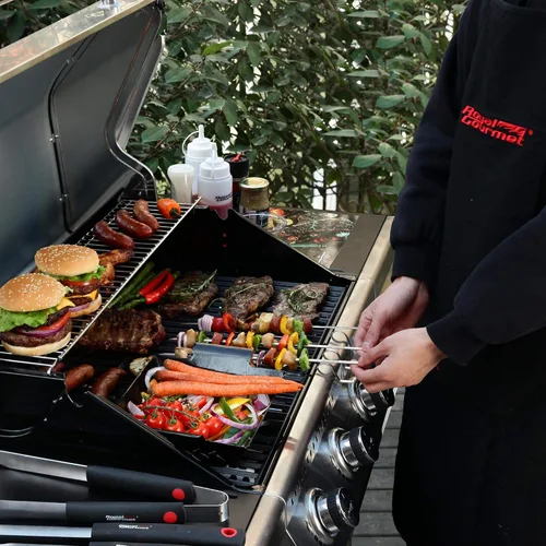 Vista 4 de Royal Gourmet GA4400T Parrilla de acero inoxidable de 4 quemadores, gasolina de propano líquido, 40,000 BTU, estilo de carrito, perfecto para un