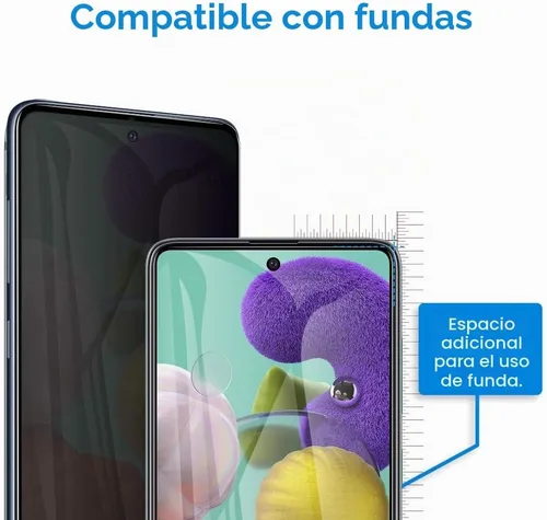 Vista 6 de [Paquete de 2] para Samsung Galaxy S20 FE / A53 / A52 / A51 Protector de pantalla de privacidad de vidrio templado antiespía
