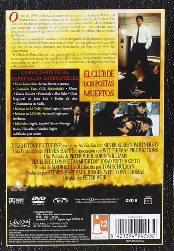Vista 2 de El Club De Los Poetas Muertos Internacional Import Movie European Format - Zone 2 1989