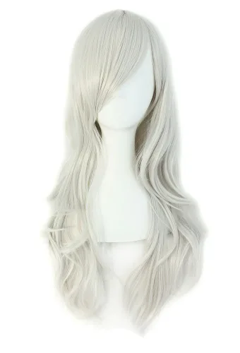 Vista 6 de MapofBeauty - Peluca larga de extremos rizados para cosplay, de 28 pulgadas, para mujer, color Azure Azul celeste