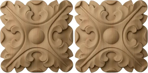 Vista 6 de Ekena Millwork ROS02X02ACCH Acanthus - Roseta cuadrada, 2.7 in de ancho x 2.7 in de alto x 0.2 in de largo, cereza
