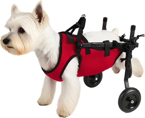 Vista 7 de Small Dog Wheelchair for Back Legs Light Weight Dog&Cat&Pets Wheelchair Cart with Disabled Hind Legs Walking, Leg Brace & Hip Support(Blue,XX-Small)