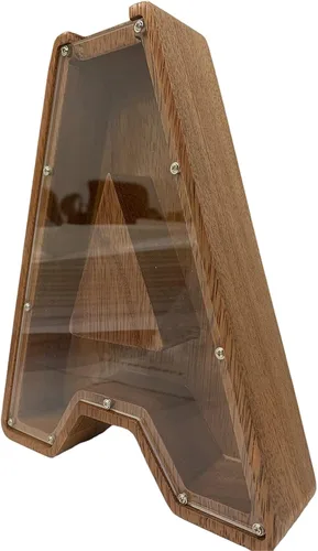 Vista 2 de Alcancía grande de madera personalizada para niños, alcancía con nombre personalizado, alcancía (nombre grabado láser) letras del alfabeto