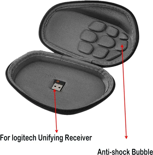 Vista 4 de CANTOO Funda rígida de viaje para mouse Logitech MX Master 3 / 3S / 2S / Advanced, mouse inalámbrico, bolsa de almacenamiento protectora