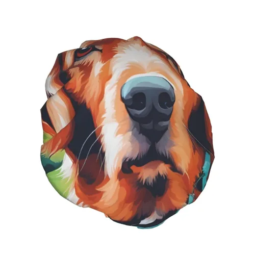 Vista 2 de A Cute Dog Reusable Double Layer Waterproof Shower Cap With Elastic Cord For Home Cleaning Facial Care Shower