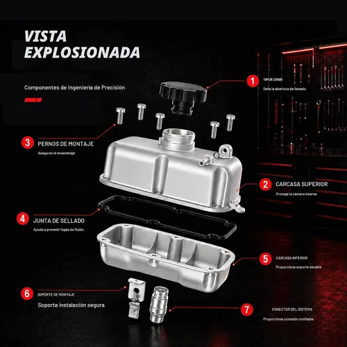 Vista 2 de Tanque de expansión de depósito de refrigerante de aluminio fundido