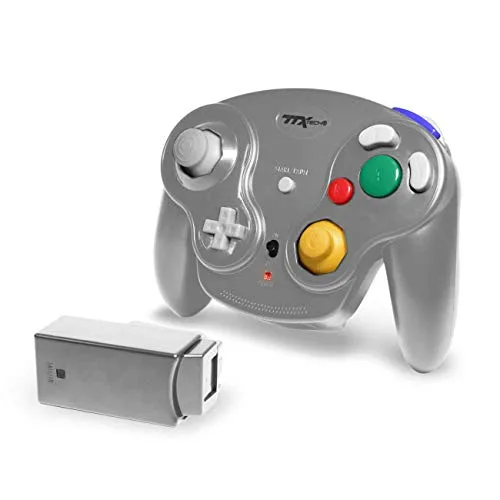 Vista 2 de TTXTech GC Wavedash Wireless Controller Silver for Nintendo GameCube with Wii Console