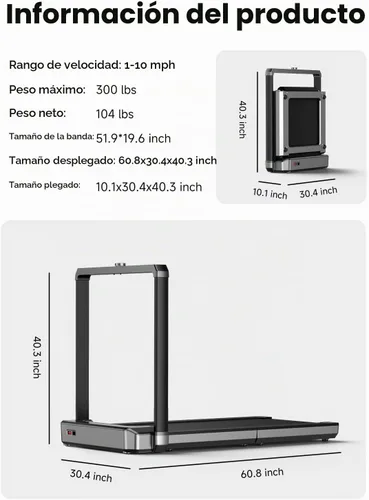 Vista 6 de WalkingPad X Series Folding Treadmill, Smart Vertical Fold LED Display with Rotary Control for Easy Operation, No Assembly Required for Convenient