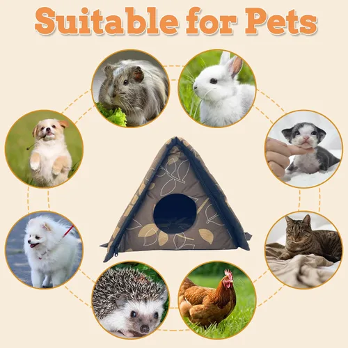 Vista 7 de Fhiny Refugio para Gatos Callejeros, Casa Impermeable para Gatos de Exterior Plegable Cueva Cálida para Mascotas para Invierno Cama de Tienda