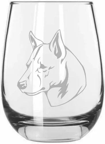 Vista 567 de Shar Pei (chino) - Vaso de vino sin tallo grabado para perro, 15.25 onzas