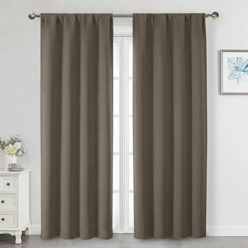 Vista 239 de Cortinas opacas para dormitorio, sala de estar, juego de 2 paneles de 54 pulgadas de largo, cortinas de oscurecimiento de habitación con aislamiento