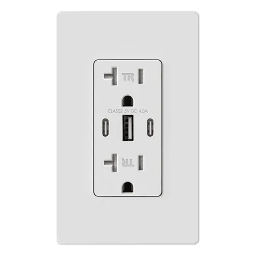 Vista 9 de Micmi Toma de pared USB C, 30 W, 6.0 amperios, 3 puertos USB C, 15 A, receptáculo resistente a manipulaciones con puertos dobles tipo C y A
