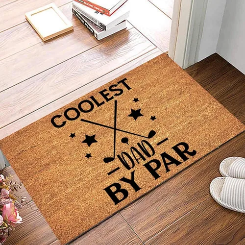 Vista 8 de Tapete de fibra de coco personalizado para el mejor papá por par, divertido tapete de bienvenida de 16 x 24 pulgadas, fácil de limpiar, tapete