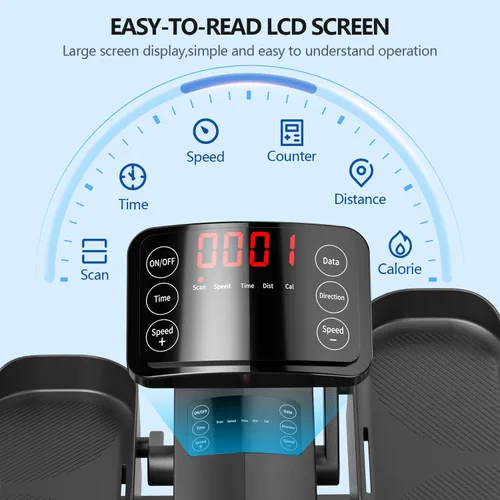 Vista 6 de Under Desk Elliptical Machine for Senior Mini Elliptical Leg Exerciser with Remote Quiet Portable Electric Seated Foot Pedal Exerciser for Home
