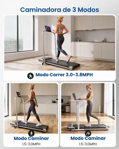 Vista 7 de Walking Pad Treadmill for Home, Walking Pad with Incline and Handle Bar Negro